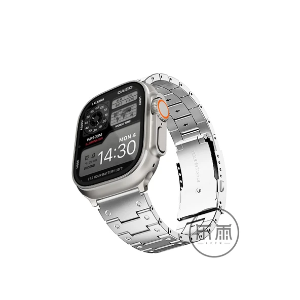 Paslanmaz Çelik Apple Watch Kordonu - S1-3 38mm - Ay Işığı Gümüşü