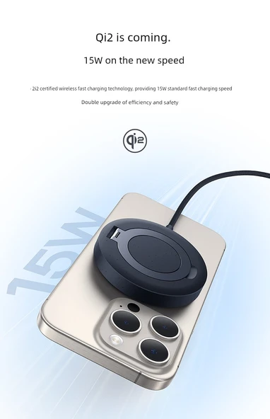 Manyetik Kablosuz Şarj Aleti - Siyah + 20W GaN Şarj Başlığı - 11