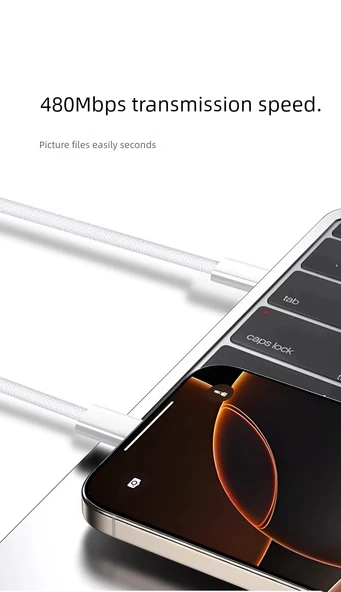 iPhone 15-16 Serisi için 45W Çift C Hızlı Şarj Kablosu 2.0m - Resim 11