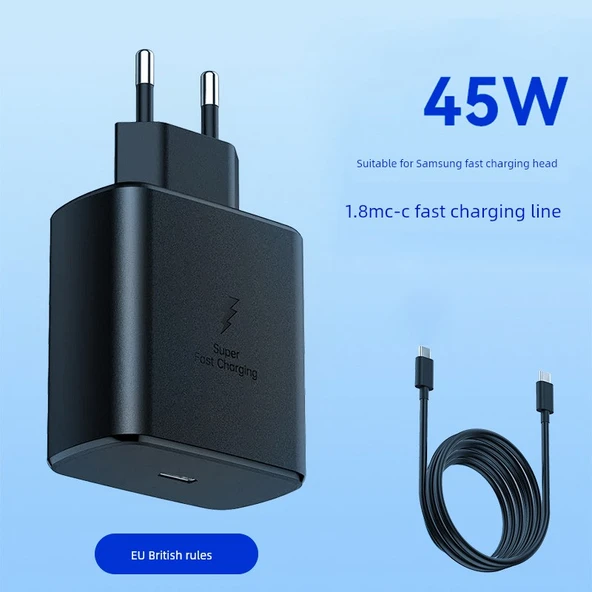 Samsung 45W Şarj Başlığı ve 1.8m Kablo - Avrupa Standardı