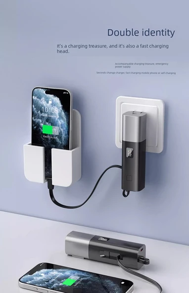 5000mAh Taşınabilir Şarj Aleti - Haoyue Beyazı - Type-C - 20W Hızlı Şarj - 8