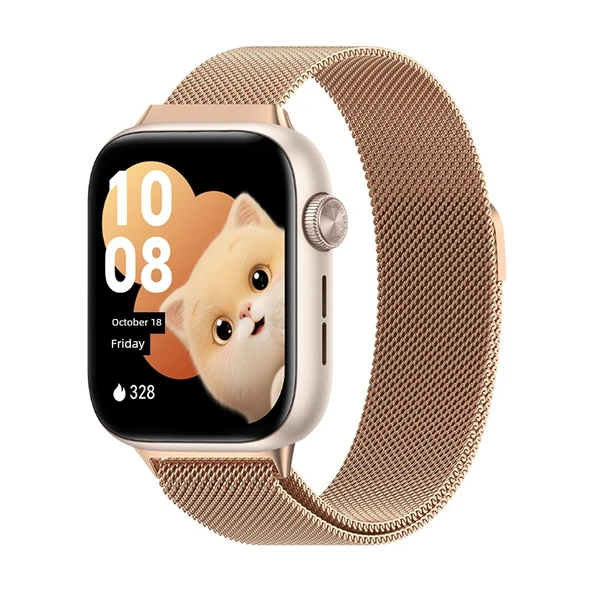 Glory Watch 5 Uyumlu Milanese Manyetik Rose Gold Kordon