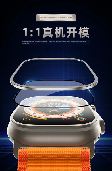 Apple Watch Ultra Görünmez Kırılmaz Kılıf - Şeffaf - 8