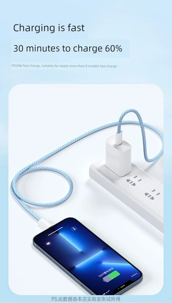 Apple Lightning USB-A Kablo 1m - Gök Mavisi - USB Sertifikalı (2'li Paket) - 9