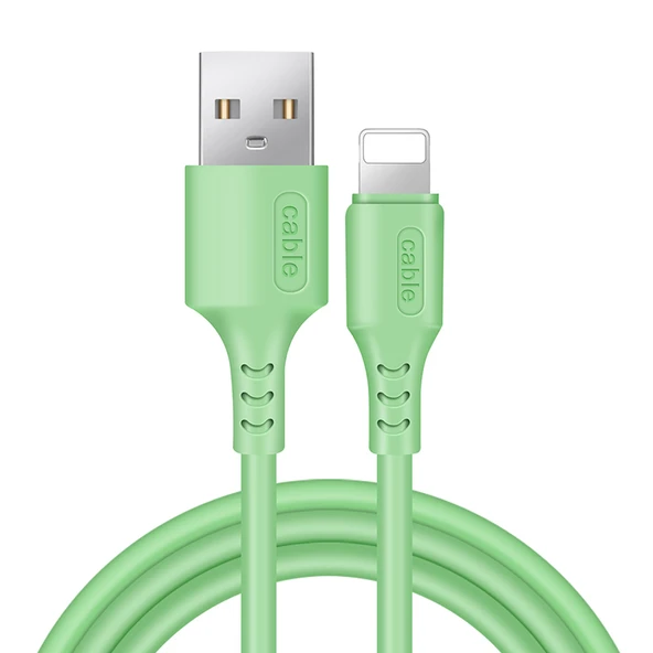 iPhone Hızlı Şarj Data Kablosu - 1 Metre - Matcha Yeşili - Tekli Paket - 6