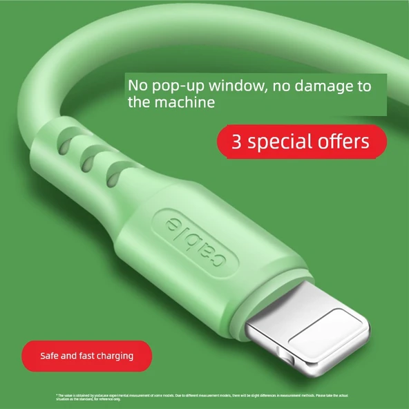 iPhone Hızlı Şarj Data Kablosu - 1 Metre - Matcha Yeşili - Tekli Paket - 2