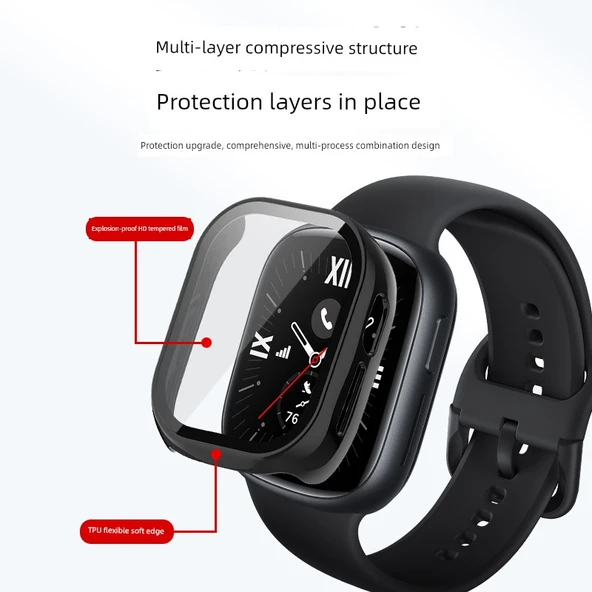 Honor Watch 4 Siyah Tam Kaplayan Koruyucu Kılıf - 3