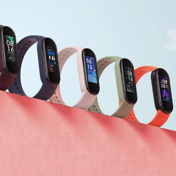 Xiaomi Mi Band 5/NFC Metal Tokalı Silikon Yedek Kayış - 1 Alana 1 Bedava (Renk Belirt) - 2