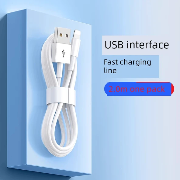 Apple iPhone iPad için 2.0m USB Hızlı Şarj Data Kablosu - Tekli Paket