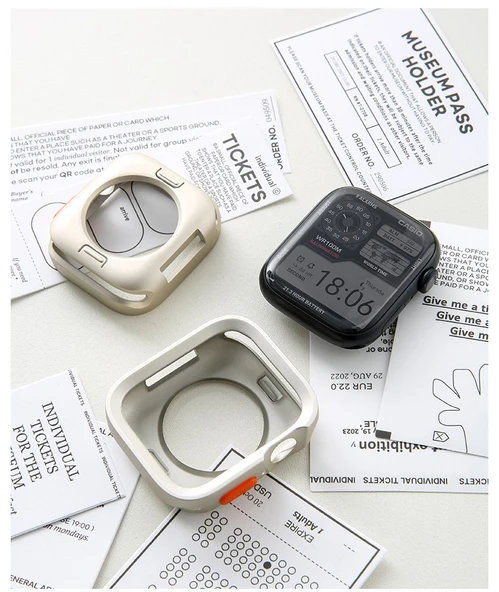 Apple Watch 44mm Haki Yeşil Düz Kenar Yumuşak Kılıf ve Su Jeli Film - 9