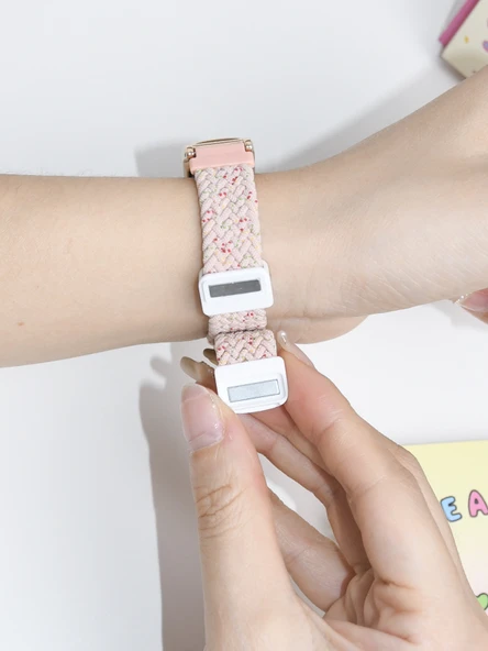 Honor Band 4R/5 Basketbol Versiyon Elastik Manyetik Tokalı Kordon - Pembe Rose Gold Kutulu - 5