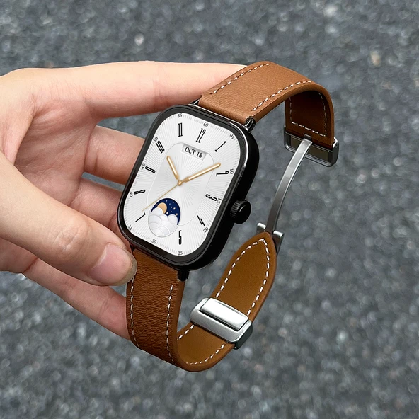 Redmi Watch 2 Deri Manyetik Kordon - Koyu Kahverengi