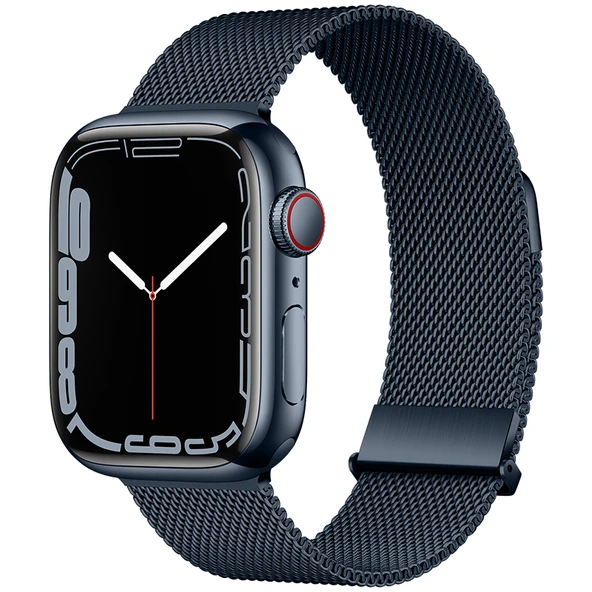 Apple Watch 4/5/6/SE (40mm) Milanese Kordon - Gece Yarısı Mavisi + Ekran Koruyucu