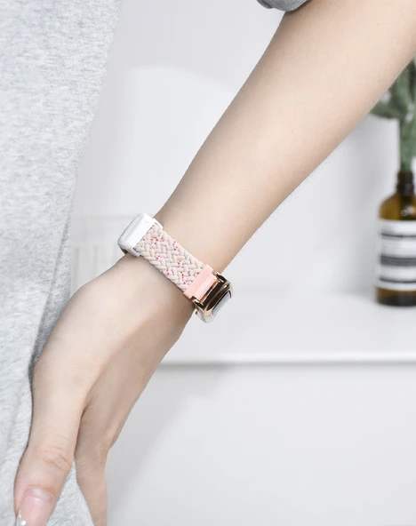 Honor Band 4R/5 Basketbol Versiyon Elastik Manyetik Tokalı Kordon - Pembe Rose Gold Kutulu - 10