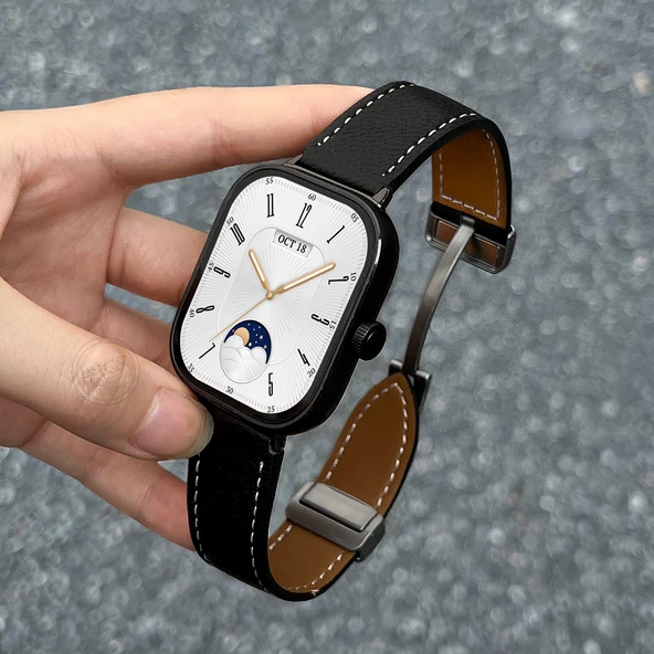 Redmi Watch 4 Deri Manyetik Kordon - Atina Siyahı