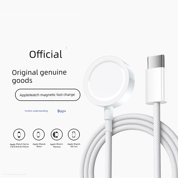 Apple Watch Şarj Aleti - Official PD Manyetik Şarj Kablosu Uyumlu - 2