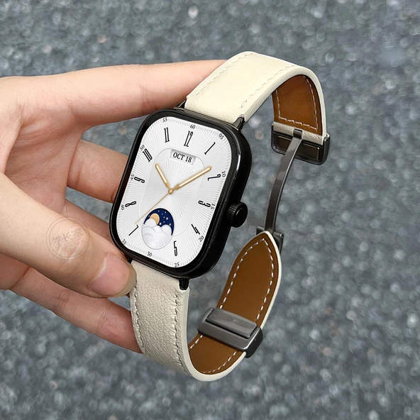 Redmi Watch 5 Deri Manyetik Kordon - Süt Beyazı