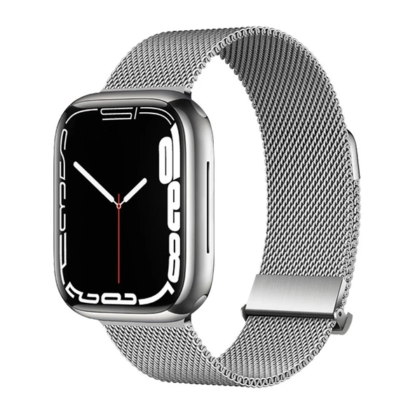 Apple Watch 4/5/6/SE (40mm) Milanese Kordon - Gümüş + Ekran Koruyucu