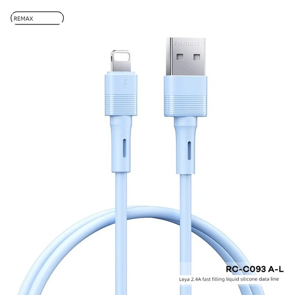Hızlı Şarj Sıvı Silikon Data Kablosu - 1 Metre - Mavi [USB - Lightning]