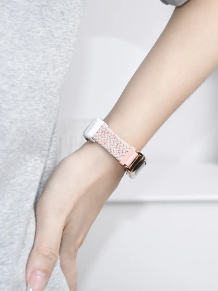 Honor Band 4R/5 Basketbol Versiyon Elastik Manyetik Tokalı Kordon - Pembe Rose Gold Kutulu - 6