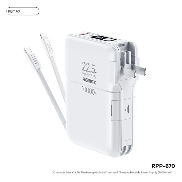 22.5W 10000mAh Powerbank - Ay Işığı Beyazı