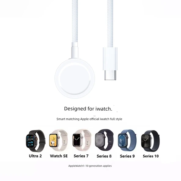 Apple Watch Şarj Aleti - Official PD Manyetik Şarj Kablosu + PD20W Şarj Başlığı - 6