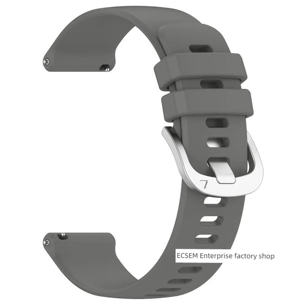 Garmin Venu/2 Plus/SQ/SQ2 (20mm) Koyu Gri Sıvı Silikon Kordon