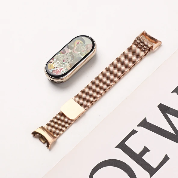 Xiaomi Bileklik 9/9NFC Milanese Manyetik Kordon - Rose Gold