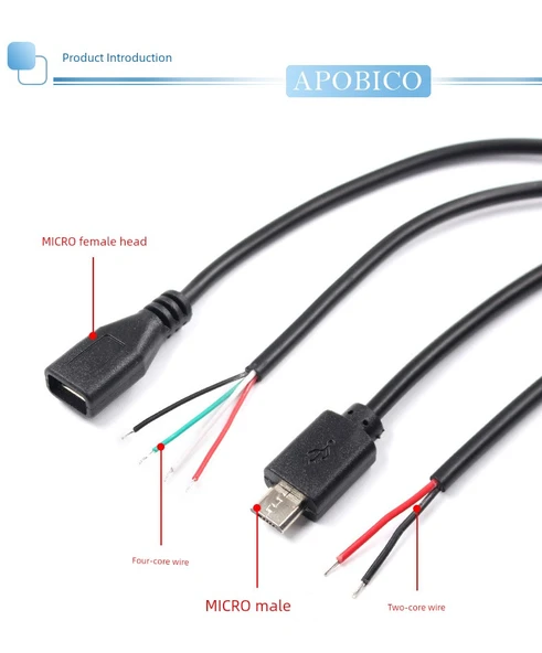30cm Mikro USB Android Şarj Kablosu - Dört Çekirdekli Dişi - 10
