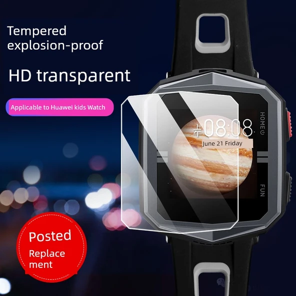 Çocuk Akıllı Saat Ekran Koruyucu - Huawei 4X/4X New Yao - HD Temperli Cam - 2 Adet - 6