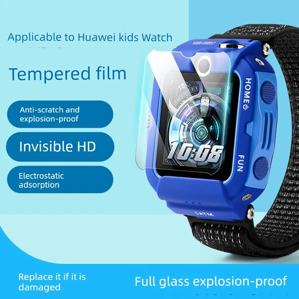 Çocuk Akıllı Saat Ekran Koruyucu - Huawei 4X/4X New Yao - HD Temperli Cam - 2 Adet - 4