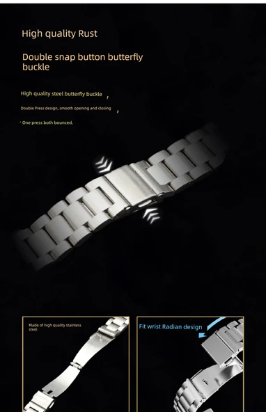 Amazfit T-Rex/T-Rex Pro Siyah Milan Tokalı Metal Kordon - 11