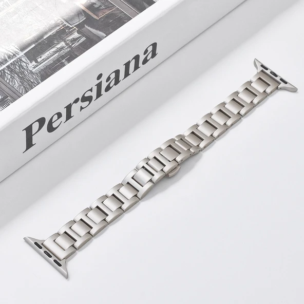 Apple Watch 49mm Ultra için Paslanmaz Çelik Kelebek Tokalı Yıldız Işığı Kordon