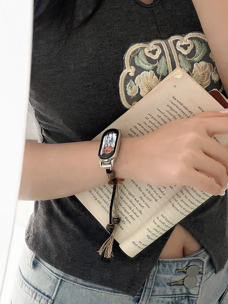 Xiaomi Bileklik 8 Kordon - Abanoz Boncuklu - 6