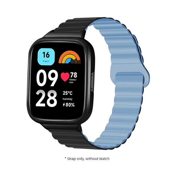 Redmi Watch 2 Manyetik Kordon - Siyah Mavi - Siyah Orta Çerçeve