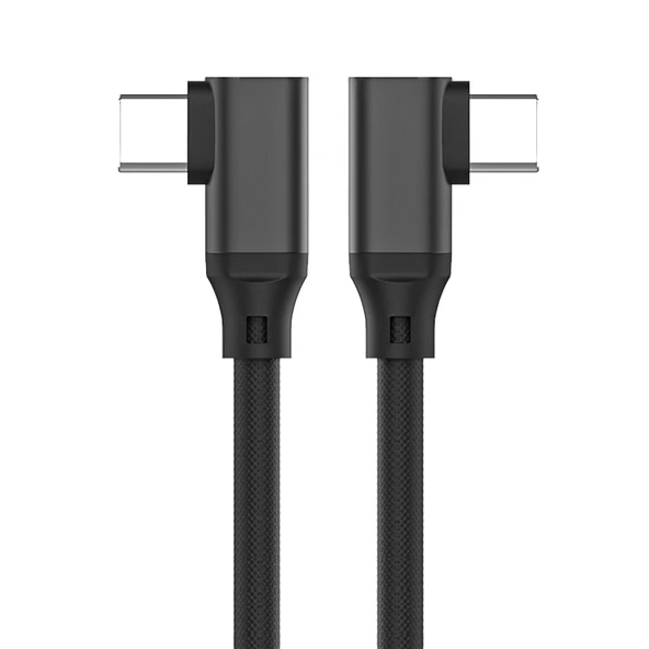 Type-C Erkek - Erkek Data Kablosu - 0.2M - Çift Dirsek - 5A Hızlı Şarj - PD100W - USB 3.2 Gen2 - 4K