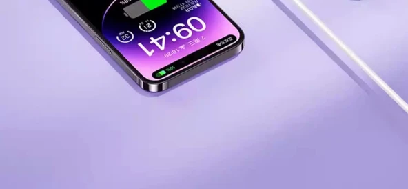 10000mAh Powerbank - Ay Işığı Beyazı - Hızlı Şarj - Dahili Kablolu - 9