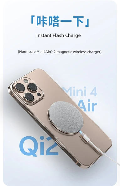 MagSafe Kablosuz Şarj Aleti - Titanyum Gri - PD30W Hızlı Şarj Başlığı - 2 Manyetik Halka - 6