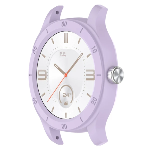 Huawei Watch GT Cyber Mor PC Çerçeveli Koruyucu Kılıf + Temperli Film - 3
