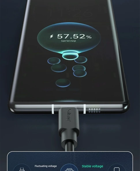 Çift USB Type-C 5A Hızlı Şarj Kablosu - 3M Type-C 2.0 + USB 3.0 - Type-C Adaptörlü - 10