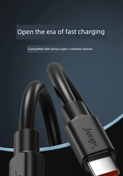 Çift USB Type-C 5A Hızlı Şarj Kablosu - 3M Type-C 2.0 + USB 3.0 - Type-C Adaptörlü - 7