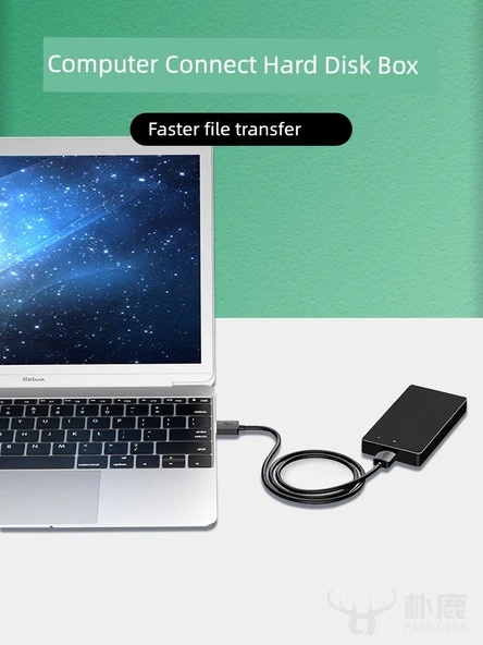 Çift Başlıklı USB 3.0 Data Kablosu - 2 Metre - Siyah - İki Adet - 4