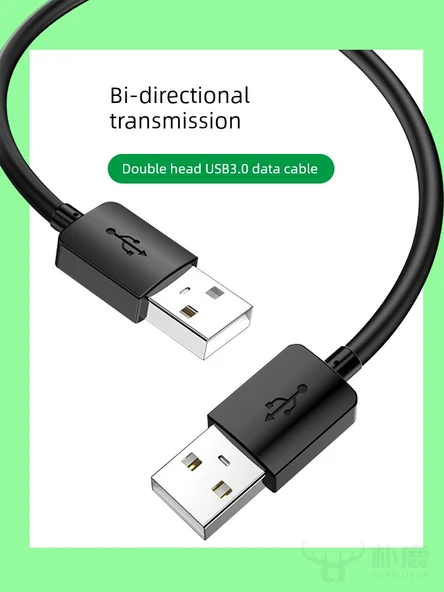 Çift Başlıklı USB 3.0 Data Kablosu - 1 Metre - Siyah - Bir Adet - 2