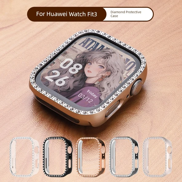 Huawei Watch Fit 3 Elmas Koruyucu Kılıf - Siyah - 3