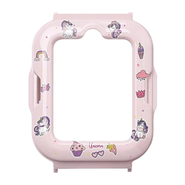 Huawei Kids Watch 4Pro Uyumlu Desenli Silikon Kılıf - Orijinal Makine Tozu-Pony Polly, Kılıf + Ekran Koruyucu