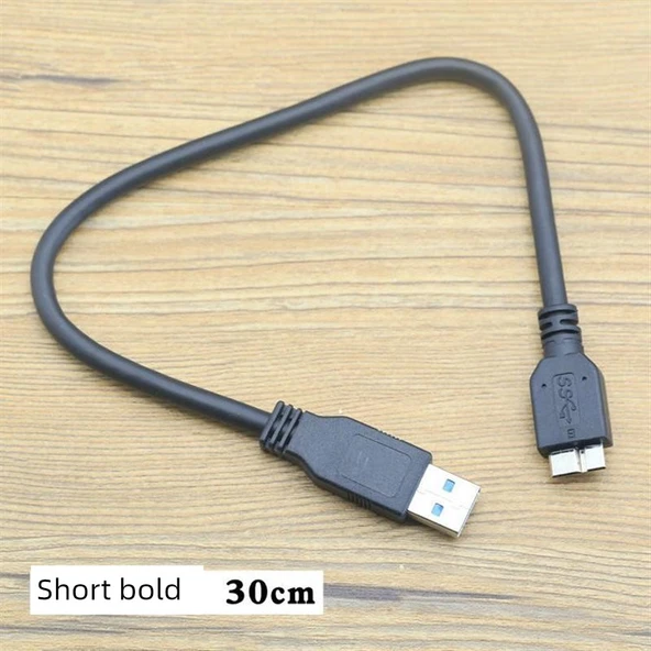 USB 3.0 Data Kablosu - Kısa Kalın 30cm