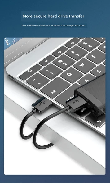 Çift Başlıklı USB 3.0 Data Kablosu - 2 Metre - Siyah - İki Adet - 9