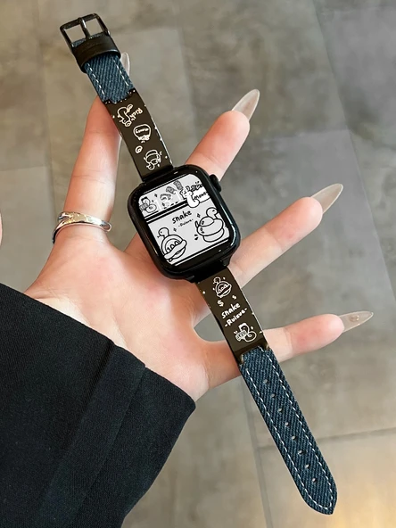 Xiaomi Bracelet 8pro Kordon - Açık Mavi Dachshund Desenli - 9