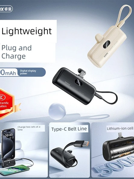 5000mAh Apple Taşınabilir Şarj Aleti - Ay Işığı Beyazı - 2
