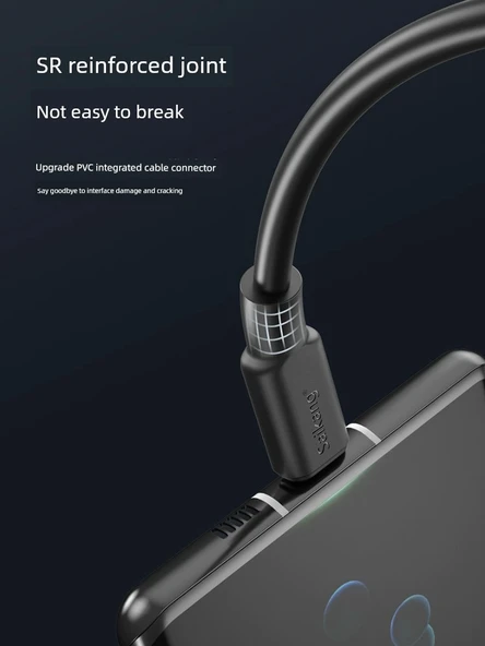 Çift USB Type-C 5A Hızlı Şarj Kablosu - 1M Köşe Başlıklı Type-C 2.0 + USB 3.0 - Type-C Adaptörlü - 4